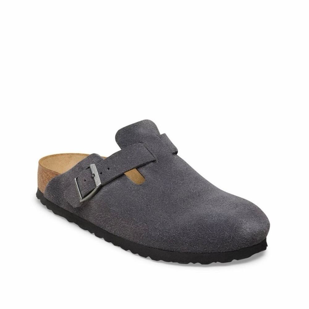 Birkenstock 40 Narrow Genuine Suede Boston Clog Sandals